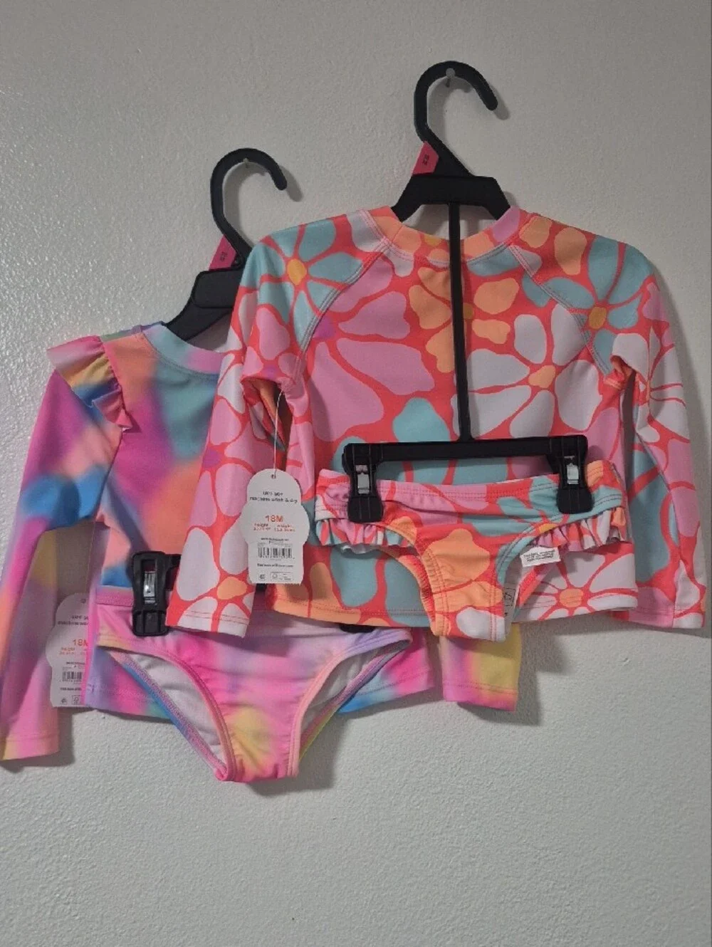 2 Wonder Nation Long Sleeve Rashguard Swimsuits 18M